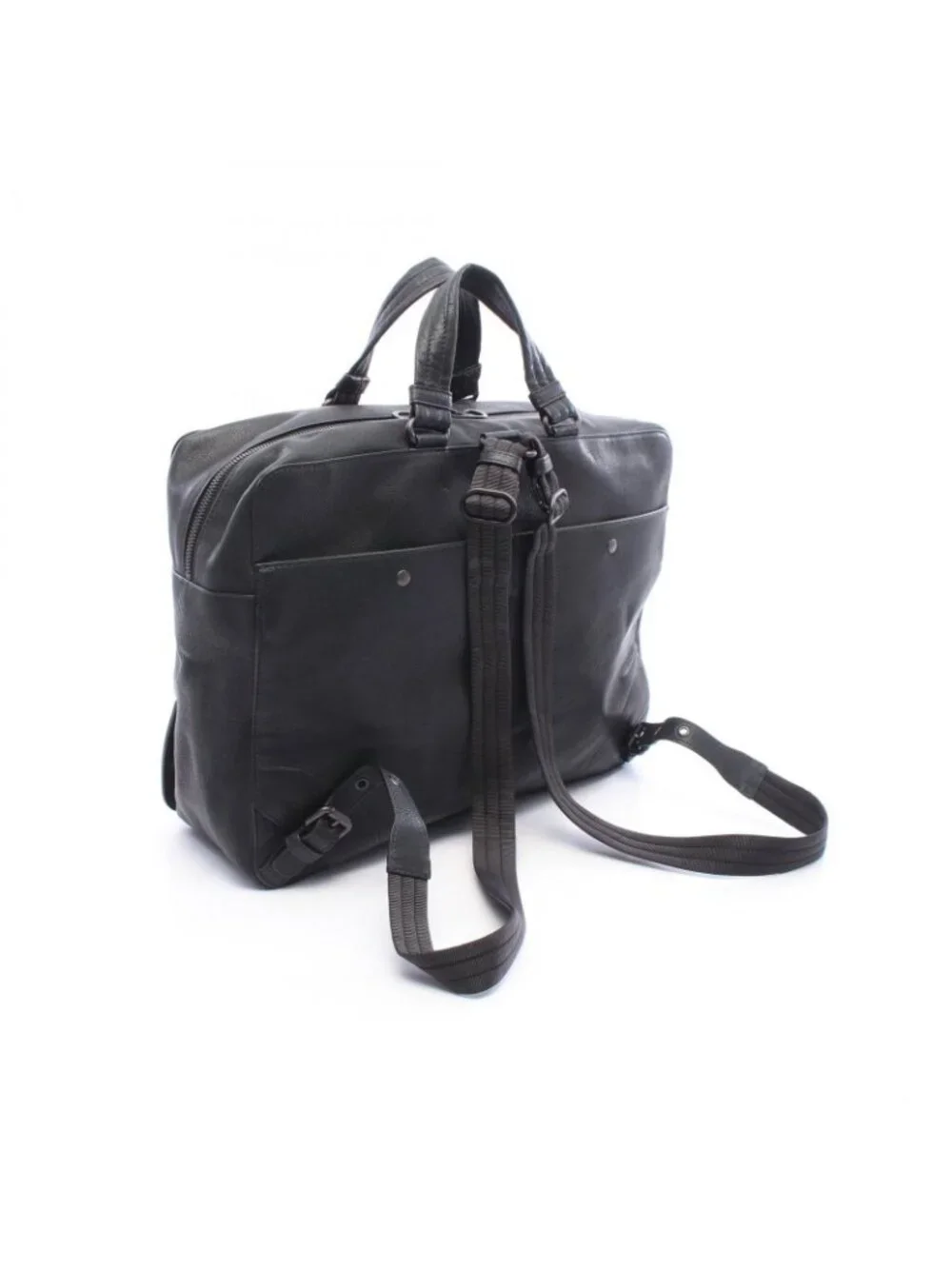 Bottega Veneta Business Intrecciato Backpack Black Leather
